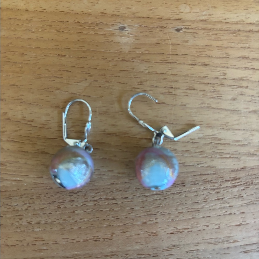 Elegant Iridescent Pearl Drop Earrings